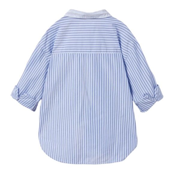 ZARA Kids | White & Blue | COMBINATION POPLIN SHIRT - Picture 3 of 6